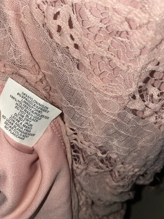 HeartSoul Y2K Darling Blush Pink Lace Short Sleeve Blouse - Picture 14 of 14